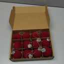 12 pcs 2.36inch Velvet Christmas Ornaments for Xmas Tree,Velvet Ornaments for Christmas Tree,3 Style,Shatterproof Decorative Hanging Ornaments Set for Xmas Tree Holiday Wedding Party Decor (Red)