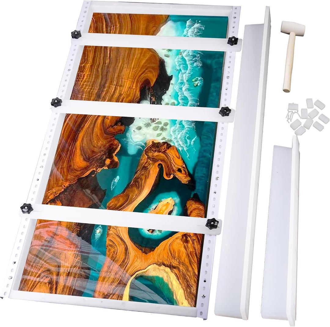 Kalinta Epoxy Mold with Divider Adjustable- 47x23.5x3in No-Seal Resin Plastic Mold Integrated Clamping System - Perfect for Beginners & Experienced Artists - Ideal for Creative Resin Art Projects