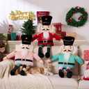 Lanpn Nutcracker Christmas Pillow Nutcracker Pillow Christmas Decoration Winter Throw Cushion for Sofa Living Room Bedroom Xmas Decor (23x31 inch, Pink)