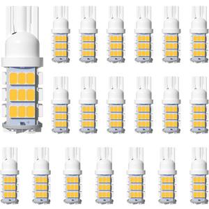 30 Pcs C921 921 912 LED RV Bulbs,Super Bright Warm White T10 194 168 175 3020 42-SMD 12VDC Recreational RV Camper Trunk Interior Fifth Wheel Outdoor Replacement bulb
