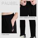 Men's Fleece Sweatpants Zipper Pockets Running Joggers Gym Athletic Sweat Pants for Winter Workout Warm Pant (3X-Large, Black)