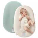 Momcozy Baby Lounger, Breathable Cotton Infant Support Cushion, Mint Green | Infant Support Cushion with Cotton Cover, Great for Newborns, Portable & Machine Washable