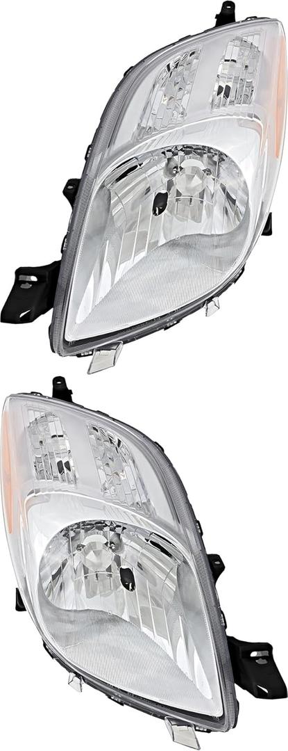 Compatible with Toyota Yaris Hatchback Headlights Lamps Set 2007 2008 Halogen Driver and Passenger Side