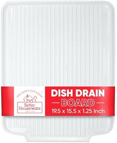 Better Houseware Drain Boards for Kitchen Counter Frosted Dish Drainer Mat Shields Countertops from Water Damage 19.5 x 15.5 x 1.25