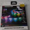 Monster 13.1ft Color Flow Multi-Color LED Light Strip, Indoor, Fun Flash Mode, Remote Control, Dimmable, Self Adhesive, Timer, 120 RGB+IC LEDs, USB Powered, Multi-White, Sound Reactive
