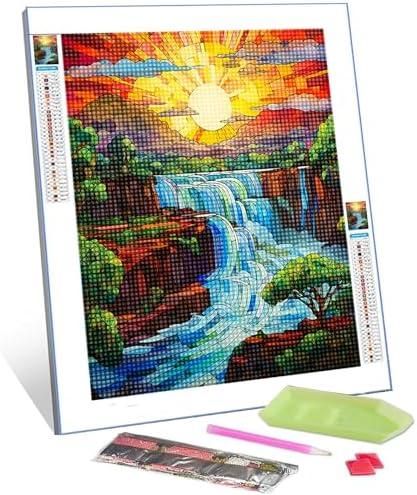 Native United State Diamond Painting DIY 5D, Numbering Kit,America Niagara Falls Crystal Rhinestone Diamond Painting Landscape at Sunset Pictures/Artwork Home Decor Adult Boho Gift(12''Wx 16''H) 2 PACK