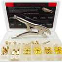 54PCS PK-26 1/4" I.D.Torch Hose Repair Kit, Air Hose Repair Kits for Torch Hose/Oxygen Acetylene/Air Hose, 1/4" Hose Repair Kit Include Fittings/Crimping Tool/Ferrules/Couplers/Braces/Splicers/Nipples