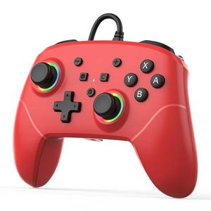 BETMI RGB Wired Pro Controller for Switch 2 with 9-Axis Motion Sensing/C Button/Hall Effect Joysticks/LED Light/Dual Vibration/Built-in Stereo Jack/Marco, Gamepad Fit for Switch/Lite/OLED/PC (Red)