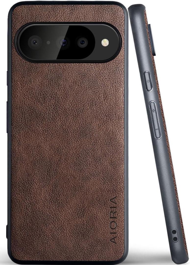 for Google Pixel 10 Case Premium Leather Cover Retro Design Full Protective Phone Case 5G (Coffee, for Pixel 10)