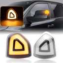 Side Tow Mirror Turn Signal Lights LED Compatible with Ram 1500 2010-2023/for Ram 1500 Classic 2019-2022/for Ram 2500 2010-2018/for Ram 3500 2010-2021 Amber Yellow Blink Marker (Clear Len)