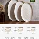 famiware Serving Platter, Oval 15.59/ 14.3/ 12.9inch Serving Dishes for Entertaining, Serving Bowls, Dishwasher Safe, Stoneware Serving Trays for Party, Food, Turkey, Cheese, Reactive Glaze, Matte White