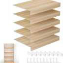 Wire Shelf Cover,24x16 Inch Wire Rack Covers for Pantry,0.25 Inch Thick PVC Wood-Look Faux Wood Shelf Covers,Set of 5 (24W*16D Inch)