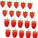24pcs Realistic Artificial Strawberries Decorative Fruit Models Plastic for Home Store Event Education