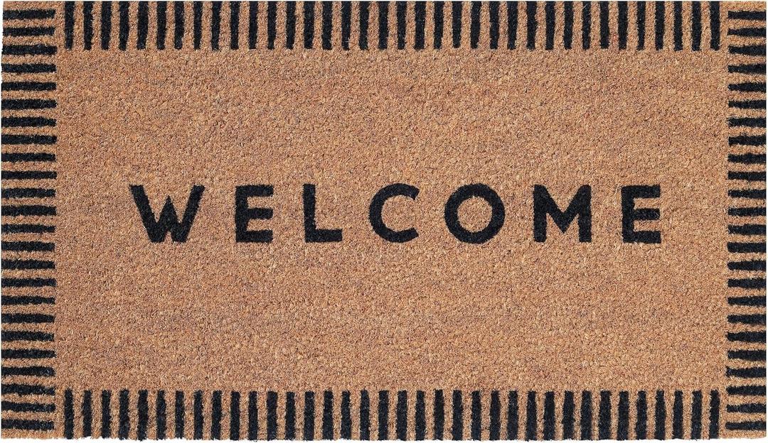 Folkulture Welcome Matt Outdoor | 16 x 28 Door Mats for Front Door Mat Outside Entrance | Eco Friendly | Welcome-Mats Cute Coir Mats | Outdoor Decor for Home, Durable & Anti Slip