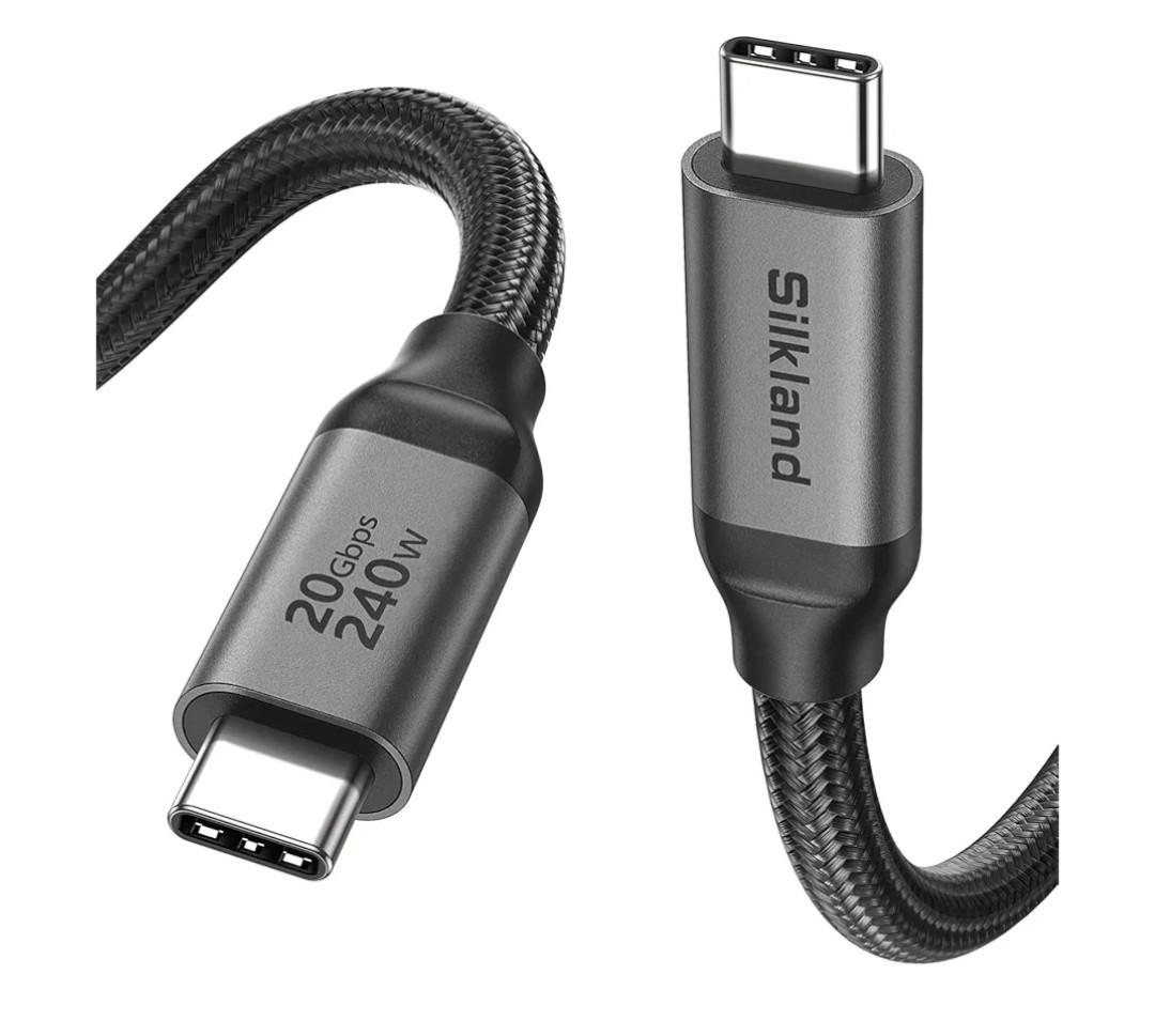Silkland USB 4 Cable [USBIF Certified] for Thunderbolt 4 Cable 3.3FT, 40Gbps Data Sync, 8K/5K@60Hz, 240W, USB C Thunderbolt Cable 1M, Compatible for MacBook, SSD, iPhone 17/16, Docking, eGPU, Monitor