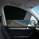 Car Window Shades, 2 Pack Magnetic Half Blackout & Half See-Through Car Shades for Side Windows, Front Window Cover Block Heat UV Rays Glare for Driver Passenger