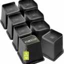 Bed Risers 1 inch, 2 inch, 3 inch, 4 inch, 5 inch, 6 inch, 8 inch Heavy Duty, Oversized Furniture Riser for Couch Sofa Table Chair Leg Frame Dorm, Support up to 6000 Lbs (Black 8 Pack, 5 inch)
