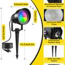 T-SUN Smart Color Changing Landscape Lights, RGBW Spotlights Outdoor with App & Remote, Music Sync, 16M Colors, Timer, Dimmable Waterproof Spot Light for Yard Garden Tree, Set of 2