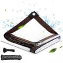 Clear Thicken Waterproof Tarp, 6.5 x 6.5 FT Rainproof Covering, Heavy Duty Anti Tear Tarp with Grommets, Windproof and Snowproof Poly Tarpaulin for Patio, Plants, Henhouse, Garden, Porch