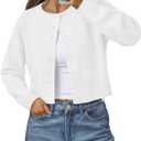 LILLUSORY Womens Cropped Cardigan Sweaters Lightweight Crop Knit Y2k Outfits Fashion Button Up Clothes 2026 (Large, White)