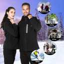 Women's Heated Jacket with Battery Pack 12V 5 in 1 Smart Control Battery Heated Jacket for Women with 6 Heated Zones (Black)