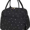 CAMTOP Lunch Box for Women Insulated Lunch Bag Lunchbox Cooler Thermal Leakproof Quilted Reusable Lunch Tote Bag for Work School Travel Picnic (Black White Dots)