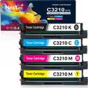C3210K0 C3210C0 C3210M0 C3210Y0 Toner Cartridges (4-Pack, 1BK/1C/1M/1Y) Replacement for Lexmark C3224dw C3326dw C3426dw MC3224dwe MC3224i MC3326adwe MC3326i MC3426adw MC3426i