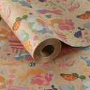 Aimyoo Mermaid Wrapping Paper Roll，Mini Roll - 17 Inch x 60 Feet - Little Mermaid Birthday Wrapping Paper for Girls Birthday, Baby Shower