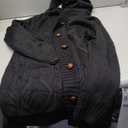 Sidefeel Women's Cardigan Sweaters Hooded Fleece Lined Button Down Front Jackets Winter Coat with Pockets , Size Small