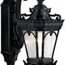 Kichler Tournai 18" 1 Light Outdoor Wall Light with Clear Seeded Glass in Textured Black