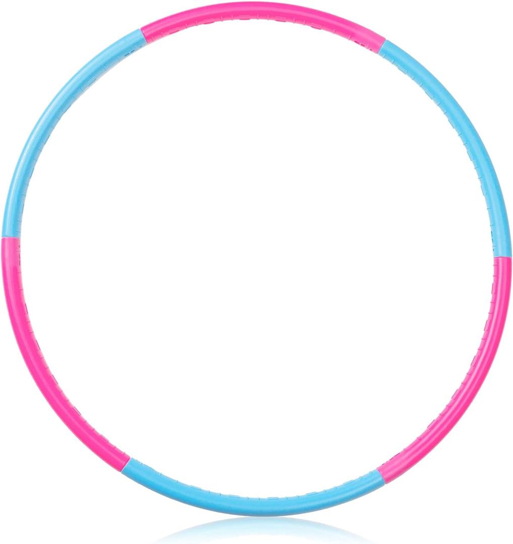 Liberry Kids Exercise Hoop, Detachable & Size Adjustable Toy Hoop, Professional Hoola Rings, Sport Gift in Blue, Pink (1 Pack-6 Pieces)