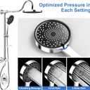 Tearel 9 Inches Rainfall Shower Head and Handheld Showerhead Combo Shower System with Slide Bar, Chrome