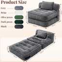 Folding Sofa Bed, Convertible Sleeper Chair with Pillow Foldable Mattress with Back Support, Portable Fold Out Chair Bed Comfy Floor Couch Lounge for Living Room Bedroom Apartment Single