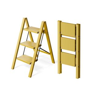 BEFITMACE 3 Step Stool Foldable Ladder, Lightweight Aluminum Step Ladder