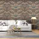 10-Pack 52 Sq.Ft 3D Wall Panels Peel and Stick 3D Faux Brick Wallpaper Peel and Stick Brown Faux Stone Wall Panel Foam Brick Self-Adhesive 3D Wallpaper