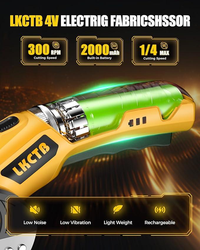 Electric Scissors, Cardboard Cutter, With LED Light, High-Efficiency Brushless Motor, 2000mAh Battery, Tungsten Steel Blade, Suitable for Cloth, Cardboard, Leather, Carpet Wire Rope Cutters