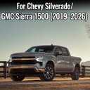 Front Heavy-Duty Seat Covers for Chevy Silverado GMC Sierra 1500 Crew Cab 2019-2026 Durable Cloth Composite Foam with Headrest and Console Covers-Black