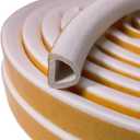 Weather Stripping Seal Strip for Doors Windows 18 Feet, Self-Adhesive Backing Seals Large Gap (from 5/16 inch to 15/32 inch), Easy Cut to Size (White)