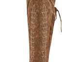 sexytag Cowgirl Boots Thigh High Wide Calf Embroidered Western Cowboy Boots (11, Brown)