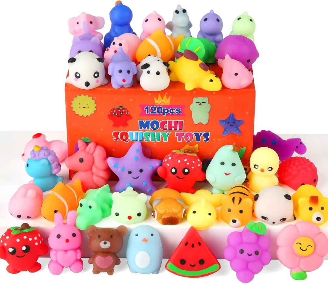 60 Pack Mochi Squishy Toys, Kawaii Mini Animal Squishies for Kids Treasure Box Classroom Prizes Birthday Party Favors Goodie Bag Stuffers Pinata Easter Egg Fillers Sensory Fidget Toys Xmas Gift