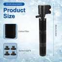 Aquarium Filter for 100-180 Gallons,3 in1 Adjustable Ultra-Quiet Fish Tank Filters,528GPH Powerful Pump Submersible Aquarium with Filtration Water Circulation, Air Supply