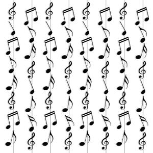  12 PCS Musical Note Banners Music Themed Party Decorations Hanging Swirl Musical Notes Garland Kit Music Note Paper Cutouts for Music Concert Music Themed Birthday Wedding Baby Shower Party Decor