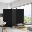 Kokorona 3 Panel Room Divider, 6FT Tall Folding Privacy Screen Wall Dividers, Portable Privacy Screen Freestanding Room Divider for Room Separation, Included - Cover Strips, Black, 102''W x 71''H