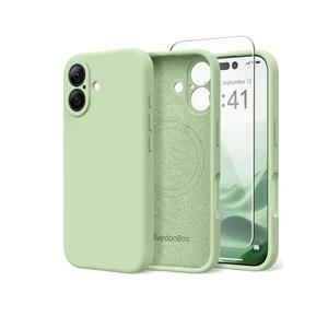 SuydanBox Magnetic for iPhone 17 Case, Compatible with MagSafe, [Full Camera Protection][Screen Protector] Silicone Shockproof Protective Phone Case for iPhone 17 6.3", Alpine Green