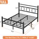 Full Bed Frames with Headboard, Noise Free, Easy Assembly, Black