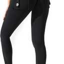 Women's Legging Pants, High-Waisted Leggings, Soft Opaque Skinny Belly Control Pants Running, Cycling, Yoga Pockets (US, Alpha, Small, Regular, Regular, Black)