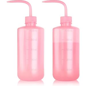 Melphoe Tattoo Wash Bottle Squeeze, 2Pcs 500ml Water Squirt Bottle Succulent Watering, Safety Rinse Watering Tools, Tattoo Supplies, Irrigation Sprinkling Can Wash Plant (Pink) (16.9 Ounces)