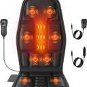 comrelax Back Massager for Chair with Heat, Chair Massager Pad for Recliner with 8 Vibration, Seat Cushion for Seniors, Office Workers & Family, Fatigue & Pain Relief in Office, Home & Travel