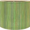 Modern bamboo lamp shade for table lamps and floor lamps Art decorative with Colorful Minimalist geometric style ideal for living room bedroom easy assemble size 11.8x9Inch (Minimalist Striped)
