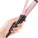 Zavarea Curling Iron for Short Hair, Mini Hair Curler with 1 Inch Ceramic Barrel, 3 Adjustable Temp, Portable Design, Instant Heating, Dual Voltage for Travel, Auto Shut-Off, Includes Storage Bag (Rose Gold)